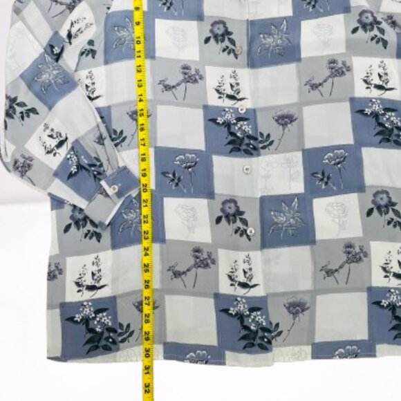 Silk Lore by Beth Terrell Silk Patchwork Floral Shirt Blouse Size 1X Worn Once - Picture 8 of 9